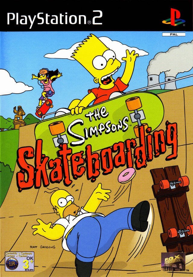 The coverart image of The Simpsons Skateboarding