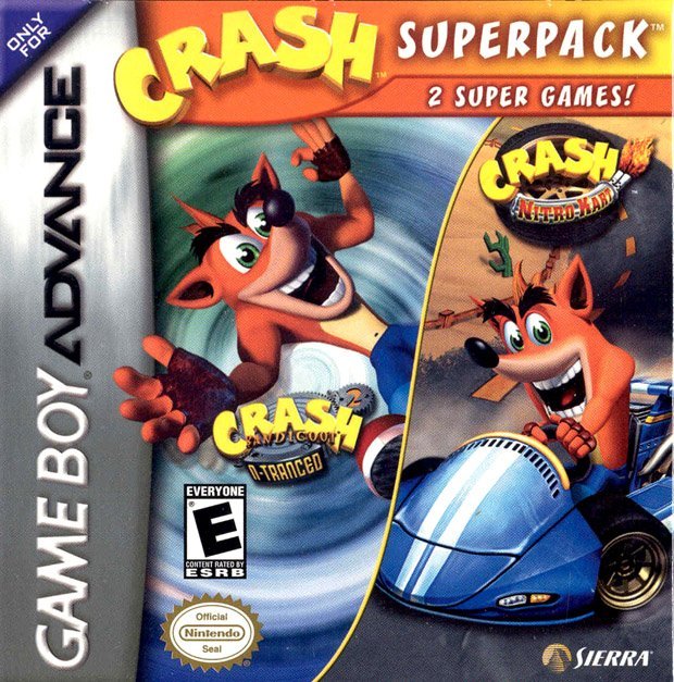The coverart image of 2 in 1: Crash Bandicoot 2 - N-Tranced & Crash Nitro Kart 