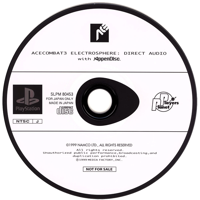The coverart image of Ace Combat 3: Electrosphere - Direct Audio with AppenDisc